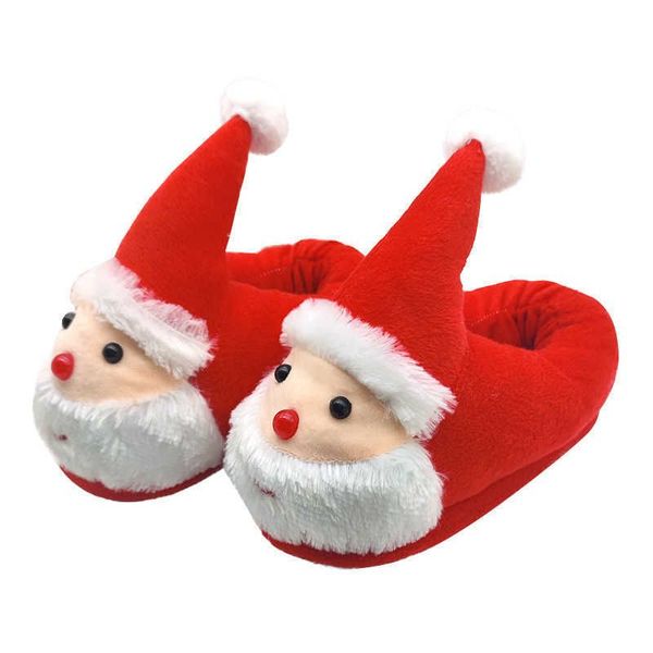 2022 Nouvelle mode Casual Dessin animé Originalité Père Noël Coton Peluche Jouet Couple Chaussures Cadeau Intérieur Thermique Pantoufles de qualité supérieure