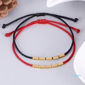 2022 NIEUWE FASHOUD BROEMBELES Black Red Rope Chain Woven For Women Men Fashion Copper kralen Handgemaakte sieraden Verjaardagsgeschenk topkwaliteit