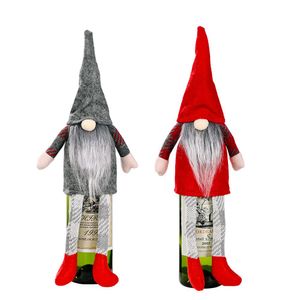 2022 nouvelle mode noël gnomes vin bouteille couverture Champagne Toppers décorations vacances Table à manger décor fête cadeau