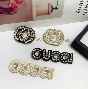 Nieuwe Mode Kristal Letters designer Haarspeldjes Haarspeldjes klassieke Meisjes Haar Sieraden Accessoires