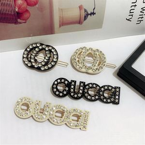 2022 NIEUWE Fashion Crystal Letters Designer Hair Clips Barrettes Classic Girls Hair Jewelry Accessories230i