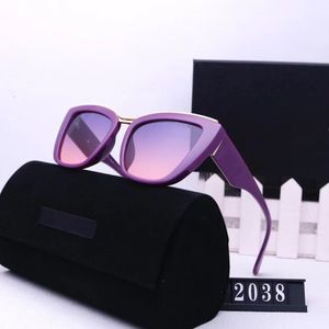 2022 Nouvelles lunettes de soleil design de mode 2038 cadre oeil de chat rond style classique et populaire de qualité supérieure uv 400 lunettes de protection avec boîte