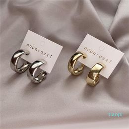 2022 Nueva moda Pendientes de aro Minimalista Marca Círculo Pendiente Mujer Vintage Color Oro Coreano Scrub Declaración Grandes Accesorios de primera calidad