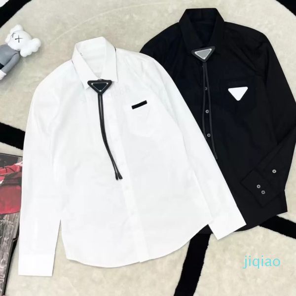 2022 Nouvelle mode de luxe design de luxe Hommes Robe De Chemises Entreprise Casual Sleeve Sleeve Shirt Double Compte de haute qualité Coton Coton Coton Discile