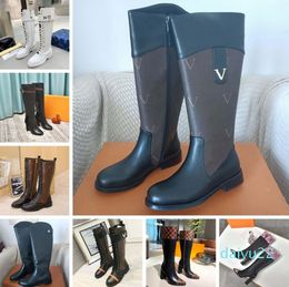 2022 Nieuwe mode luxe ontwerper Women Boot Martin Boots Ankle Booties Autumn Winter Classic Knie Boots Zip Half schoenen Lederen Knight Dij hoge topkwaliteit