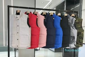 2022 Nouvelle mode Mens Downs Gilet Parkas avec carte brodée Nouveaux hommes Manteaux d'hiver Garçons Vestes sans manches Femmes Down Manteau Active Nouveaux vêtements de qualité supérieure