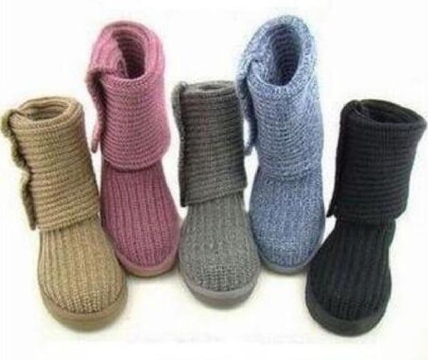 2022 nouvelle mode bottes de neige femmes bottes bottes conception classique tricot fil de laine grand court garder au chaud vente chaude Aus femmes top qualité