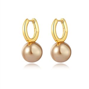 Pendientes de perlas grandes de gama alta para mujer, aretes franceses de nicho, diseño de marca de moda, estilo Ins, joyería que combina con todo, regalo para mujer 2022