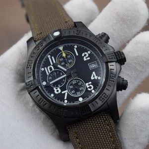 2022 Nieuwe Heren Horloge Sport VK Japan Quartz Beweging Multifunctionele Chronograaf Zwart Stalen Nylon Band Heren Watch270W