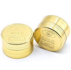 2022 Nouveau broyeur de pièces d'or broyeur d'herbes en alliage de zinc 40MM 3 pièces avec dents de diamant broyeurs de tabac broyeur d'épices métal fumer