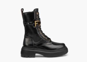 2022 NOUVEAU GRAPHY BOOTS MARTIN BOOT BLACK ROIN CURTURE COURD COURD AVEC GOLD METAL ACCESSOIRES EOBESSION