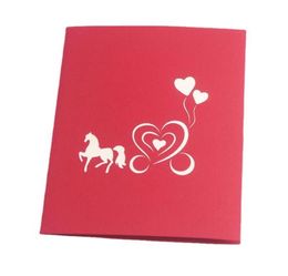 2022 NOUVELLES cartes de vœux cadeaux d'anniversaire décorations de fête d'anniversaire enfants chariot art papier pop up cartes de mariage carte de voeux