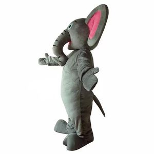 Costume d'éléphant gris/mascotte d'éléphant aux yeux roses, nouvelle collection 2022