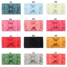 2022 nouvel accessoire de cheveux bandeau enfant bandeau en nylon doux turban serre-tête nœud papillon bandeaux extensibles bandes de cheveux de mode pour enfant petites filles