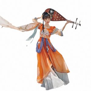 2022 Nouveaux vêtements Hanfu pour femmes adultes Dunhuang Flying Dance Costumes traditionnels chinois Tang Dynasty Vêtements féminins DQL5749 h4os #