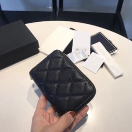 2022 nouveau haut de gamme personnalisé fermeture éclair luxe dames porte-monnaie caviar cuir décontracté mode porte-carte titulaire de la carte