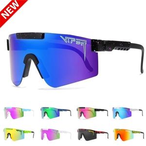 Nuevas gafas de sol de gran tamaño de alta calidad polarizadas con espejo ROJO lente tr90 marco uv400 protección Hombres Sport pit viper con estuche