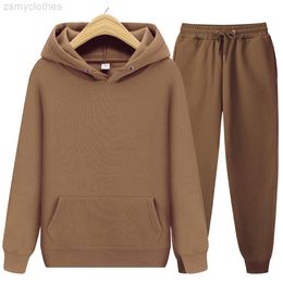 Nouveau sweat à capuche hommes dames tenue décontracté vêtements de sport costume couleur unie pull pantalon costume automne et hiver costume de mode