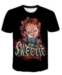 2022 Nieuwe horrorfilm Chucky Summer T-shirt Men Women 3D Gedrukt T Shirts Fashion Casual Short Sleeve Cool Tops Tee A02