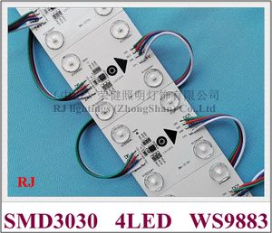2022 NOUVEAU module d'éclairage LED magique polychrome IC 9883, rétro-éclairage SMD 3030 RGB DC24V 4 LED 6W compatible avec WS 2811 IP20 non étanche