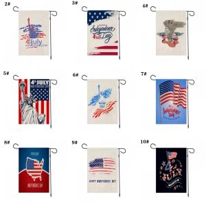 2022 Nieuwe onafhankelijkheidsdag American Garden Flag Linen Printing 30x45cm 12x18 inch groothandel