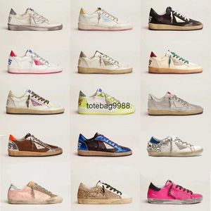 Nueva marca de Italia, zapatillas de deporte para mujer, zapatos Super Ball Star, zapatos de lujo con lentejuelas, clásico, blanco, viejo, sucio, diseñador, hombre, Casu dorado