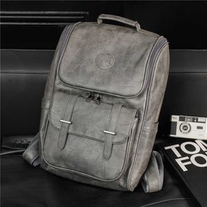 2022 Nieuwe grote capaciteit Backpack Men Vinatage Fashion Pu Leather Heren Backpacks Computer Tas Travel Backpack Student School Bag 230411