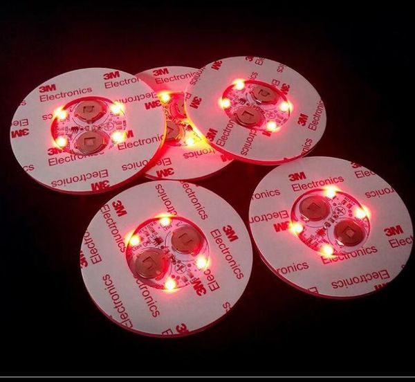 2022 Nouveau LED Clignotant Bouteille Coaster Autocollant Pour Bar Night Club Bouteille Décoration De Fête DHL Gratuit