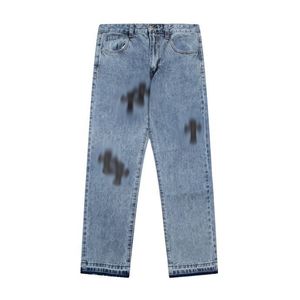 Pantalon grande taille pour hommes, jean complet avec lettres estampillées, imprimé, mode Hip-hop, pantalons décontractés, g37s33