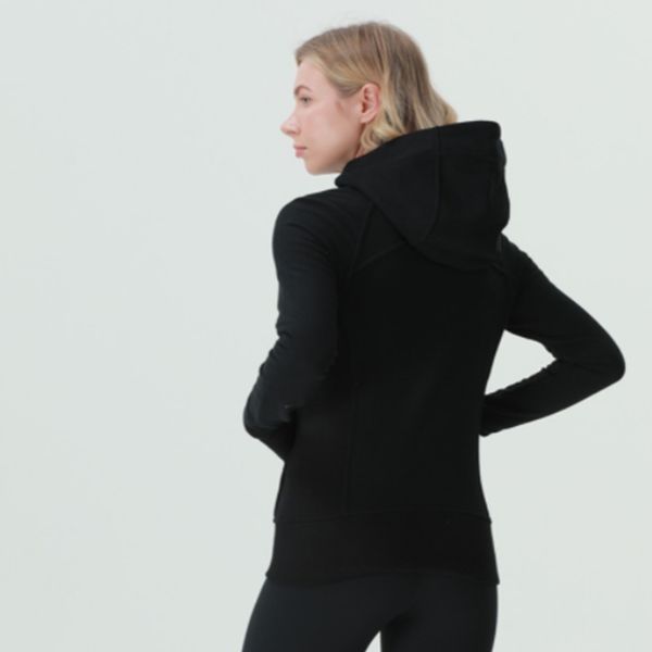 2022 nouveau LU-07 Yoga porter parfait surdimensionné automne hiver femmes pull en peluche sport à capuche col rond manches longues