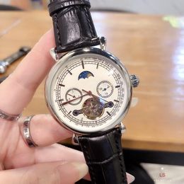 2022 Nieuwe luxe mode herenhorloge drie-pins serie kleine gegraveerde schijf polshorloge automatische mechanische horloge designer merk lederen riem