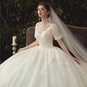 2022 Nouvelle robe de mariée de luxe grande fuite de robes marines simples plus taille vestido de novia