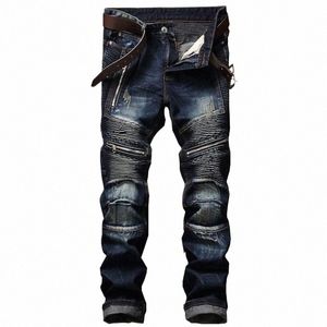 2022 Nieuwe Mannen Jeans Europese Amerikaanse Slanke Rits Leisure Cott Rechte Buis Mannen Wo Broek Hot koop 591C #