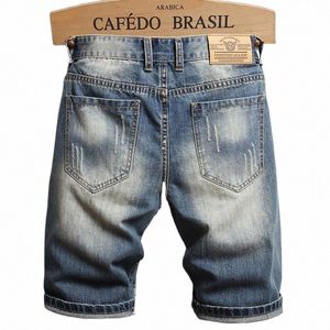 2022 Nieuwe Mannen Stretch Korte Jeans Zomer Fi Hoge Kwaliteit Busin Casual Slim Fit Elastische Denim Shorts Mannelijke Merk kleding T4bJ #