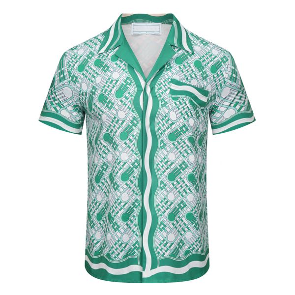 2022 Nuevos hombres T Shirts Prairie Green Impreso Unisex Seda suelta Mangas cortas Camisas de diseñador Ladies Summer Beach Tops Tamaño asiático M-3XL