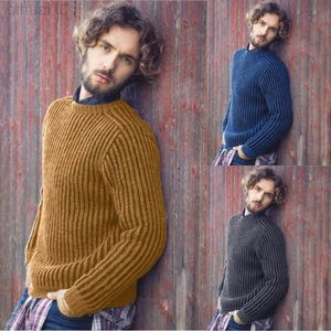 2022 Nieuwe mannen Winter Fashion Sweater Europese en Amerikaanse mannen Solid Color Top Casual gebreide trui Mannen dragen L220801
