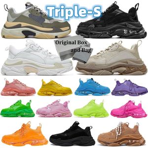 2022 Nouveaux hommes femmes papa chaussures 17FW Triple S chaussures de sport Clear Bubble bottom hommes baskets noir rouge vieux grand-père formateur chaussures 36-45