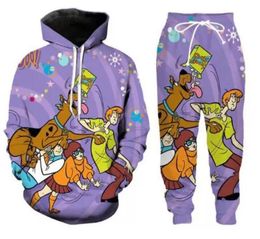 2022 Nieuwe Mannen/Dames Scooby Doo Grappige 3D Print Mode Trainingspakken Hip Hop Broek + Hoodies ok06