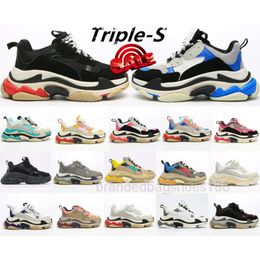 2022 Nouveaux hommes femmes papa chaussures 17FW Triple S chaussures de sport Clear Bubble bottom hommes baskets noir rouge vieux grand-père formateurs chaussures Sneaker Designer chaussure 36-45H