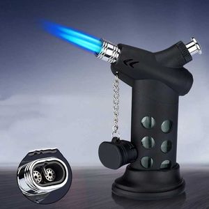 2022 NOUVEAU METAL BLUE FLAME lance-torch Torche Soudage arme rechargeable Cigare Light Cigarette Accessoires Cuisine BBQ Camping en plein air