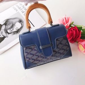 2022 Nieuwe Mini Saigon Schoudertassen Vrouwen Lederen Gooya Luxe Ontwerpers Portemonnee Lederen Handtas Houten Handvat Messenger Bag I290T