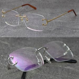 2022 Nieuwe Model Lens Metalen Randloze Mode Frames Mannelijke CT00920 Rijden Optische C Decoratie Eyewear Hoge Kwaliteit Designer 18K Gouden Frame Glazen Vrouw Maat 58-20-140MM