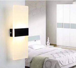 2022 nueva lámpara de pared acrílica moderna para interiores 85-265V luz LED montada en la pared 3W/6W blanco cálido blanco frío para dormitorio pasillo escaleras