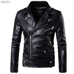 2022 Nouvelle Moto Pilote En Cuir Veste De Mode Marque Hommes Designer Punk Vent Oblique Zipper Conception Hommes Veste En Cuir Manteau L230520