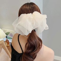 2022 Nieuwe Oversized Boog Haarspeld Mode Organza Clips Strik Haaraccessoires Koreaanse Haarspeld Effen Grote Haarspelden Vrouwen Meisjes hoofddeksels