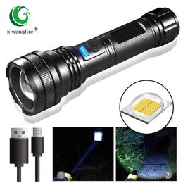 2022 Nouveau P50 LED lampe de poche USB rechargeable camping en plein air étanche affichage de puissance éclairage lampe de poche éblouissante avec fonction zoom J220713