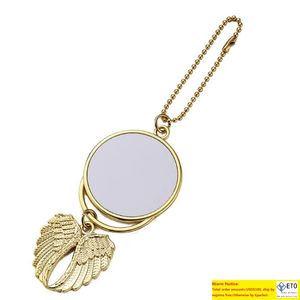 2022 NIEUWE PARTY GOVE SUBLIMATION BLANKS Dubbleed Dubleed Printing Angel Wing Car Hanger Pendant Ornament voor Auto Interior Decoration