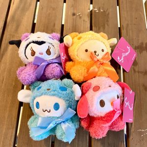 2022 Nieuwe pluche sleutelhangers 10 cm pluche speelgoed kawaii sanrio anime kuromi melodie cinnamoroll purin dog sleutelhanger knuffel gevulde dieren schattige plushie hangende poppenmeisjes