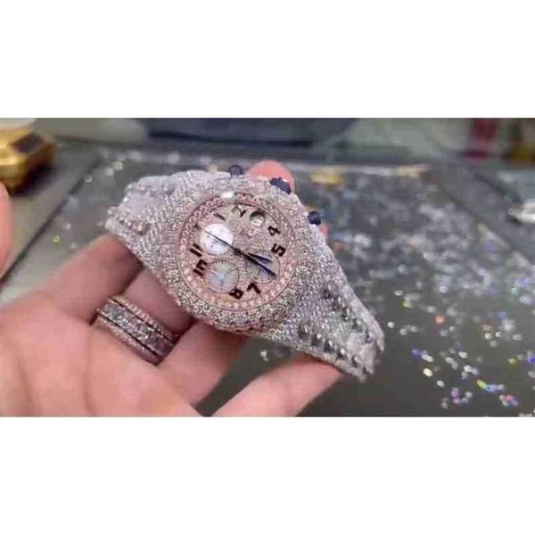 2022 nouveau mouvement à Quartz personnalisé cadran à chiffres arabes VVS1 GIA diamant hommes Ladi bijoux montre de luxe W8T2ODF4269q