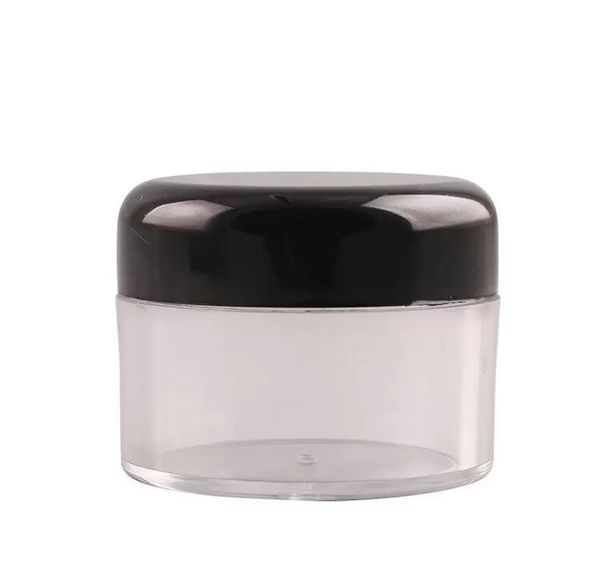 2022 Nouveau couvercle de bouchon à vis en plastique rechargeable avec base claire pot est-ce que jet de bouteille en poudre à ongles Récipient d'ombre 30 g 30 ml / 1oz